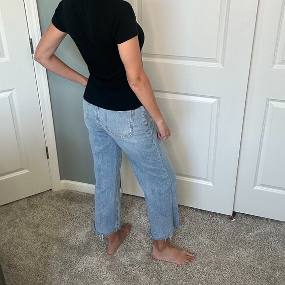 NWT Oliver Logan Aberdeen Jeans Sustainable High Rise Crop Raw Hem Size 24 - Picture 3 of 3